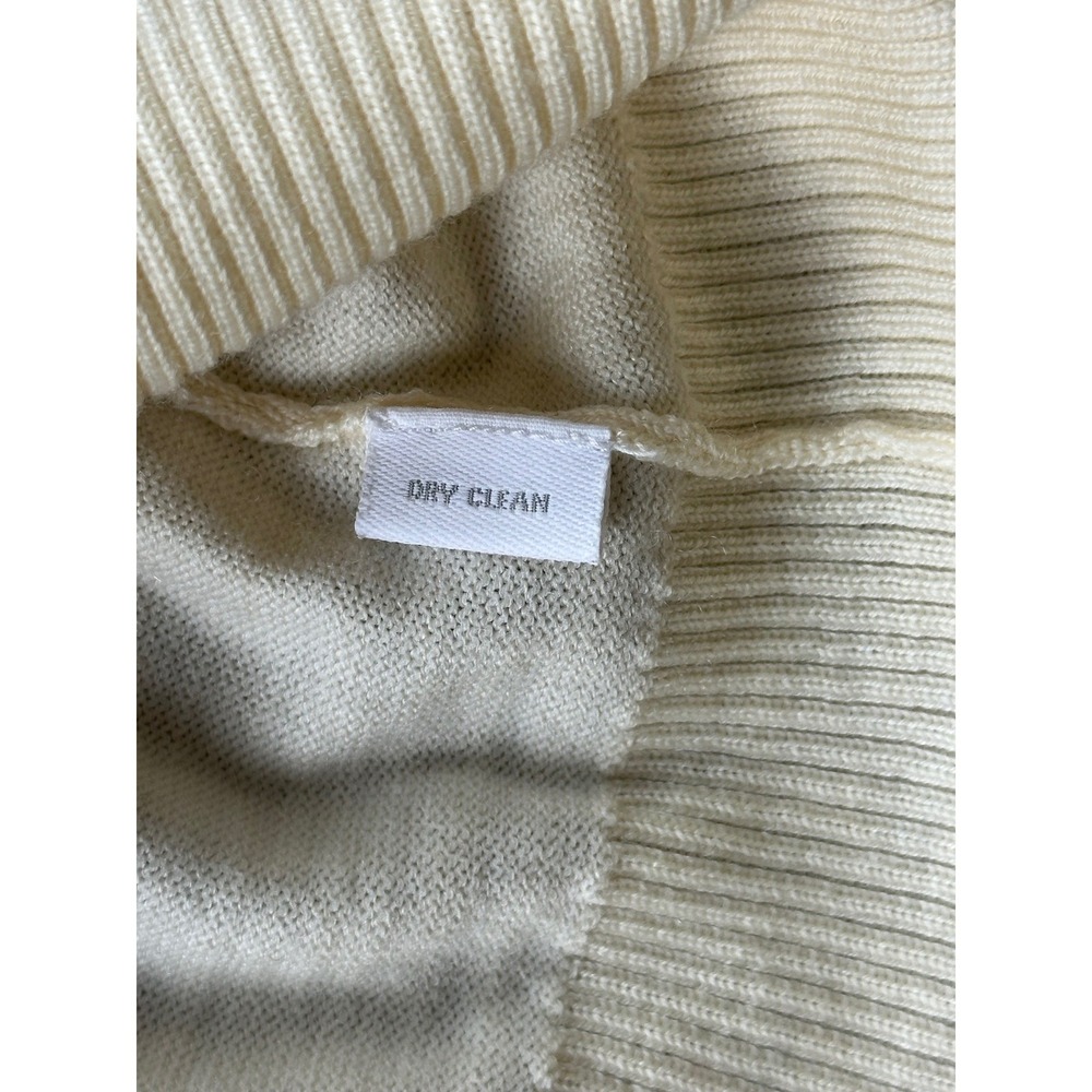 Charter Club Sweater Women L Beige Cream Wool Blend Turtleneck Pullover Academia - Picture 8 of 8